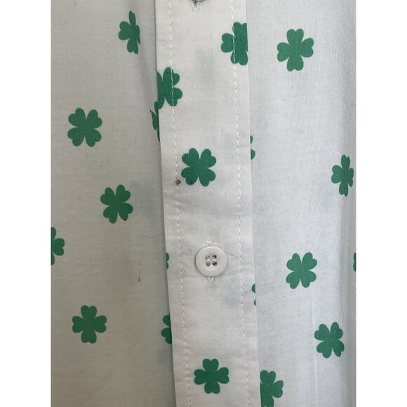 Tipsy Elves Mens Shirt Size XXL 4 Leaf Clover Short Sleeve Green St Patrick’s - Picture 4 of 8